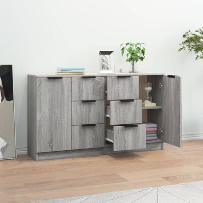 vidaXL Sideboards 2 pcs Grey Sonoma 60x30x70 cm Engineered Wood