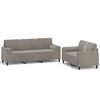 vidaXL 2 Piece Sofa Set with Throw Pillows&Cushions Light Grey Velvet