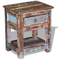 vidaXL Side Table with 1 Drawer Solid Reclaimed Wood 43x33x51 cm