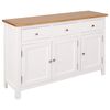 vidaXL Sideboard | Brown and White | Solid Oak Wood, Solid Acacia Wood, MDF
