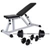 vidaXL Workout Bench with Barbell and Dumbbell Set 60,5 kg