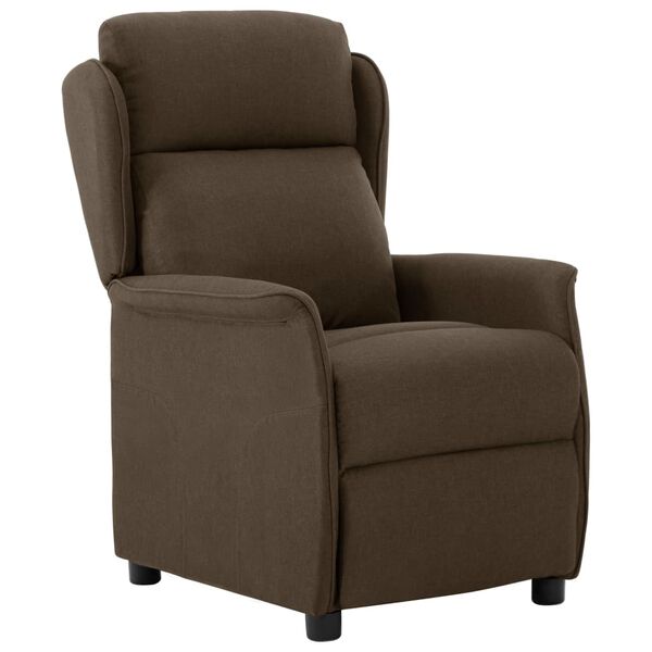 vidaXL Recliner Chair Brown Fabric