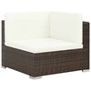 vidaXL 6 Piece Garden Lounge Set with Cushions Poly Rattan Brown