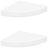 vidaXL Floating Corner Shelves 2 pcs White 25x25x3.8 cm MDF