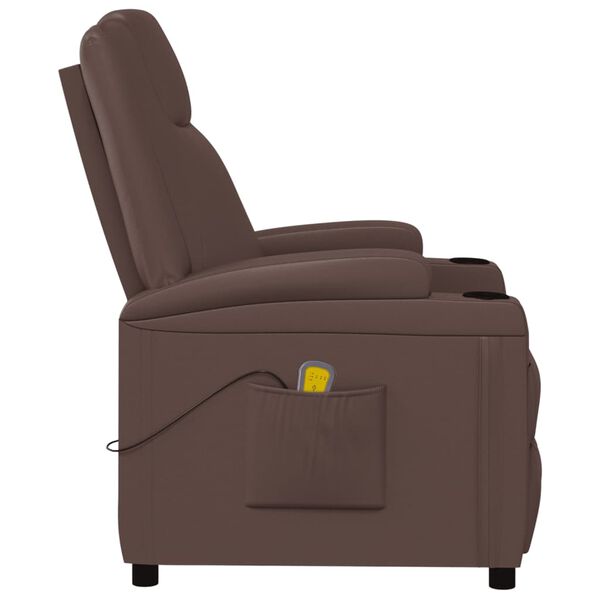 vidaXL Massage Chair Brown Faux Leather