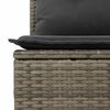 vidaXL Garden Sofa with Cushions 3-Seater Grey Poly Rattan