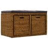 vidaXL Bench with 2 Baskets Seagrass 71x40x42 cm Brown