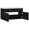 vidaXL Sink Cabinet with Built-in Basin Black Engineered Wood