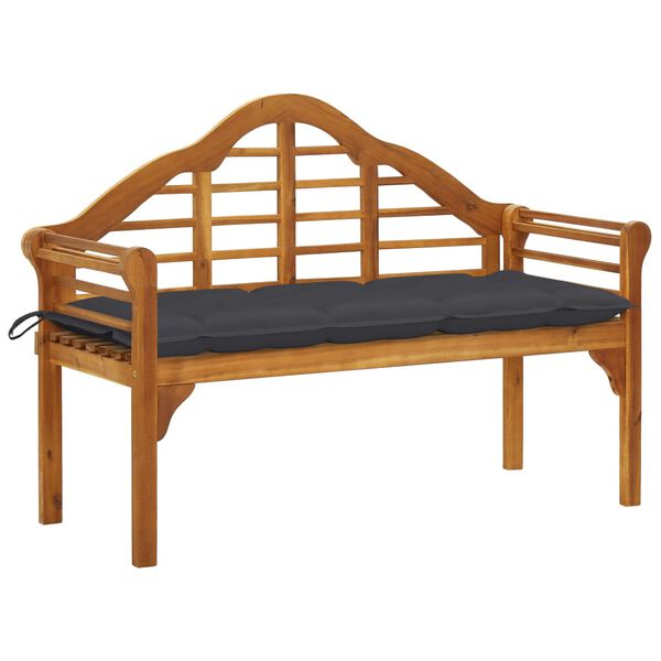 vidaXL Garden Queen Bench with Cushion 135 cm Solid Acacia Wood