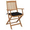 vidaXL Folding Garden Chairs 2 pcs with Cushions Solid Acacia Wood