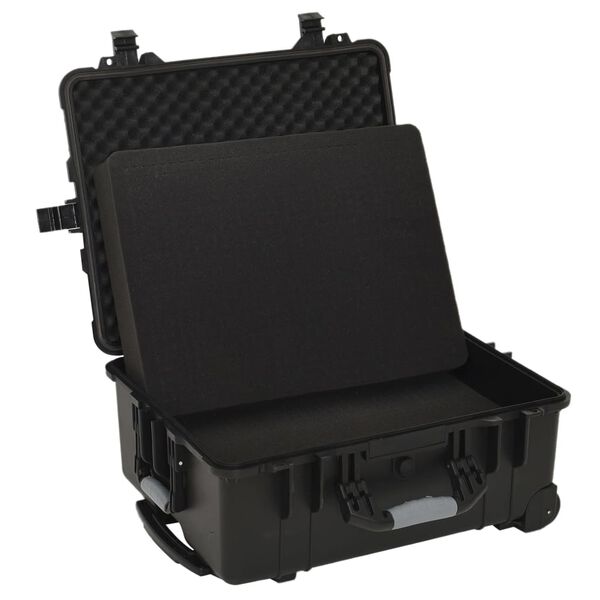 vidaXL Wheeled Flight Case Black 58x45x27 cm PP