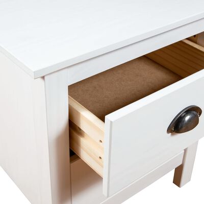 vidaXL Bedside Cabinet Hill 2 pcs White 46x35x49.5 cm Solid Pine Wood