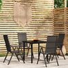 vidaXL 5 Piece Garden Dining Set Black