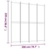 vidaXL 4-Panel Room Divider Black 200x220 cm Fabric