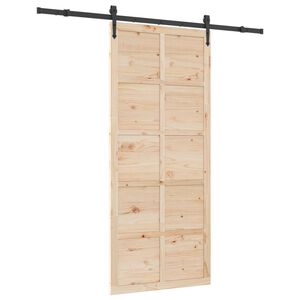 vidaXL Sliding Door Natural 80 x 208 cm Solid Pine Wood