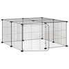 vidaXL 12-Panel Pet Cage with Door Black 35x35 cm Steel