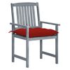 vidaXL Garden Chairs with Cushions 4 pcs Grey Solid Acacia Wood
