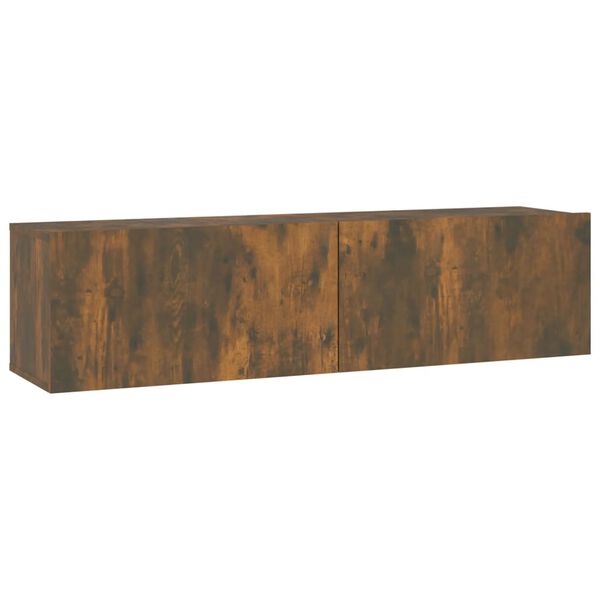 vidaXL TV Wall Cabinet Smoked Oak 120x30x30 cm Engineered Wood