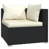 vidaXL 4 Piece Garden Lounge Set with Cushions Black Poly Rattan