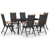 vidaXL Dining Set | Black | Powder-coated aluminium, textilene, WPC | Foldable