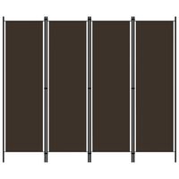 vidaXL 4-Panel Room Divider Brown 200x180 cm