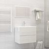 vidaXL 2 Piece Bathroom Furniture Set High Gloss White Engineered Wood