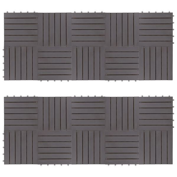 vidaXL Decking Tiles 20 pcs Grey Wash 30x30 cm Solid Acacia Wood