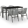 vidaXL 5 Piece Garden Dining Set Grey