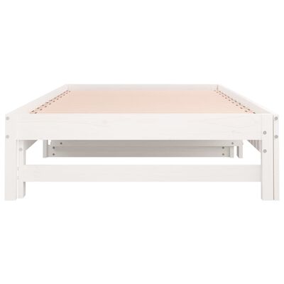 vidaXL Pull-out Day Bed without Mattress White 2x(80x200) cm