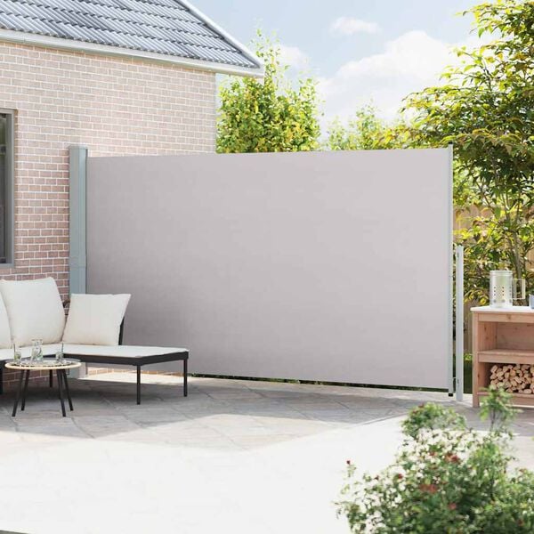 vidaXL Patio Retractable Side Awning 200x500 cm Grey