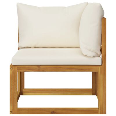 vidaXL 4-Seater Garden Sofa with Cushion Cream Solid Acacia Wood