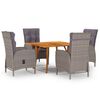 vidaXL 5 Piece Garden Dining Set Grey