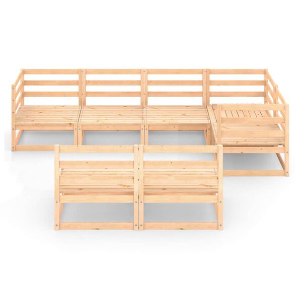 vidaXL 7 Piece Garden Lounge Set Solid Wood Pine