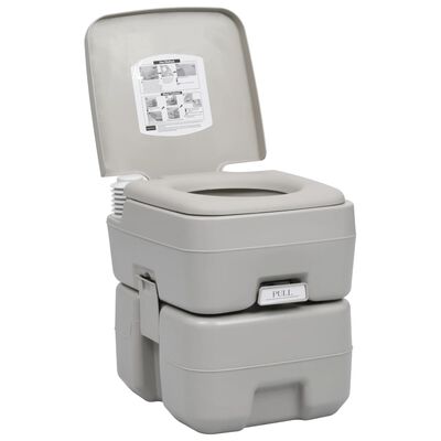 vidaXL Portable Camping Toilet and Handwash Stand Set with Water Tank