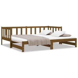vidaXL Day Bed | Honey Brown | Solid Pinewood | 2x