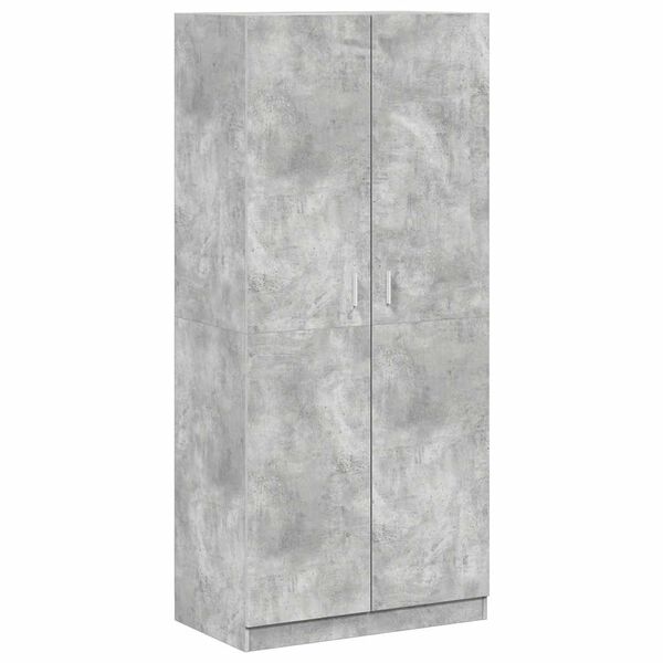 vidaXL Wardrobe Concrete Grey 90x52x200 cm Engineered Wood