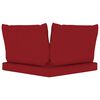 vidaXL Garden 2-Seater Pallet Sofa with Wine Red Cushions Pinewood