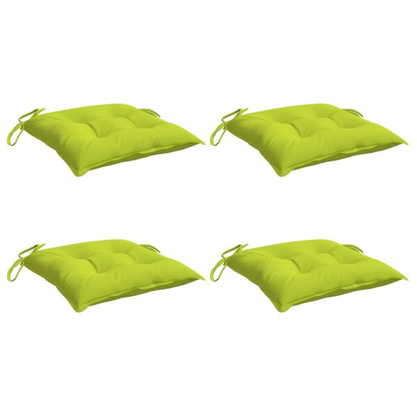 vidaXL Chair Cushions 4 pcs Bright Green 40x40x7 cm Oxford Fabric