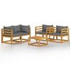 vidaXL 5 Piece Garden Lounge Set with Cushion Solid Acacia Wood