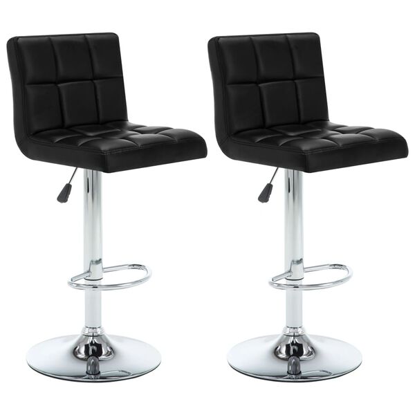 vidaXL Bar Stools 2 pcs Black Faux Leather