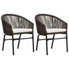 vidaXL Garden Chairs 2 pcs Brown PE Rattan