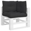 vidaXL Pallet Cushions 3 pcs Black Fabric