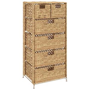 vidaXL Storage Unit with 6 Baskets 47x37x100 cm Water Hyacinth