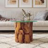 vidaXL Coffee Table Solid Teak Driftwood 60 cm