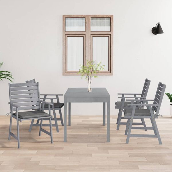 vidaXL Outdoor Dining Chairs with Cushions 4 pcs Solid Wood Acacia