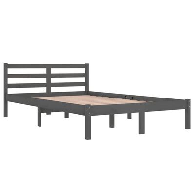 vidaXL Bed Frame without Mattress Solid Wood Pine 120x200 cm Grey