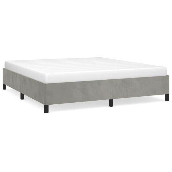 vidaXL Bed Frame without Mattress Light Grey 180x200 cm Super King Velvet