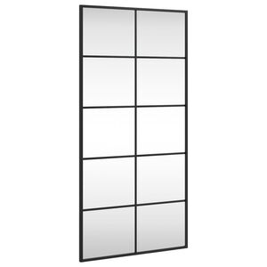 vidaXL Wall Mirror Black 50x100 cm Rectangle Iron