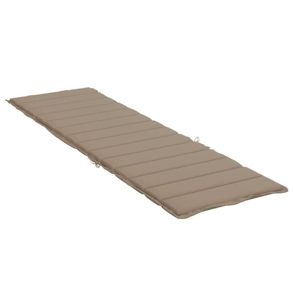 vidaXL Sun Lounger Cushion Taupe 200x60x3cm Oxford Fabric