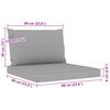 vidaXL 6 Piece Garden Lounge Set with Grey Cushions